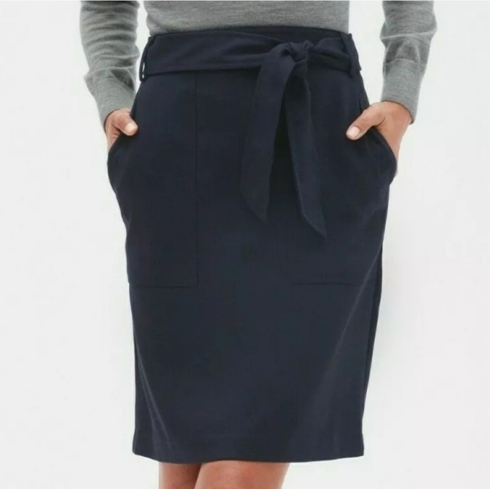 Banana Republic Belted Utility Skirt Blue Cargo Knee Length Business travel 8